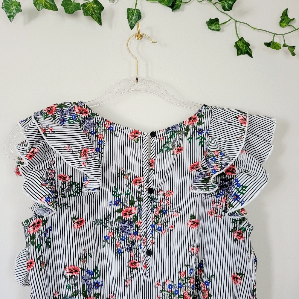 ROMPER STRIPE FLOWY FLORAL NEW - Picture 8 of 8